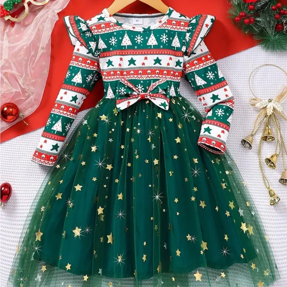๐ New Red & Green Holiday Handmade Outfit for Girls (Size 2-3 Years) ๐ - Picture 1 of 8